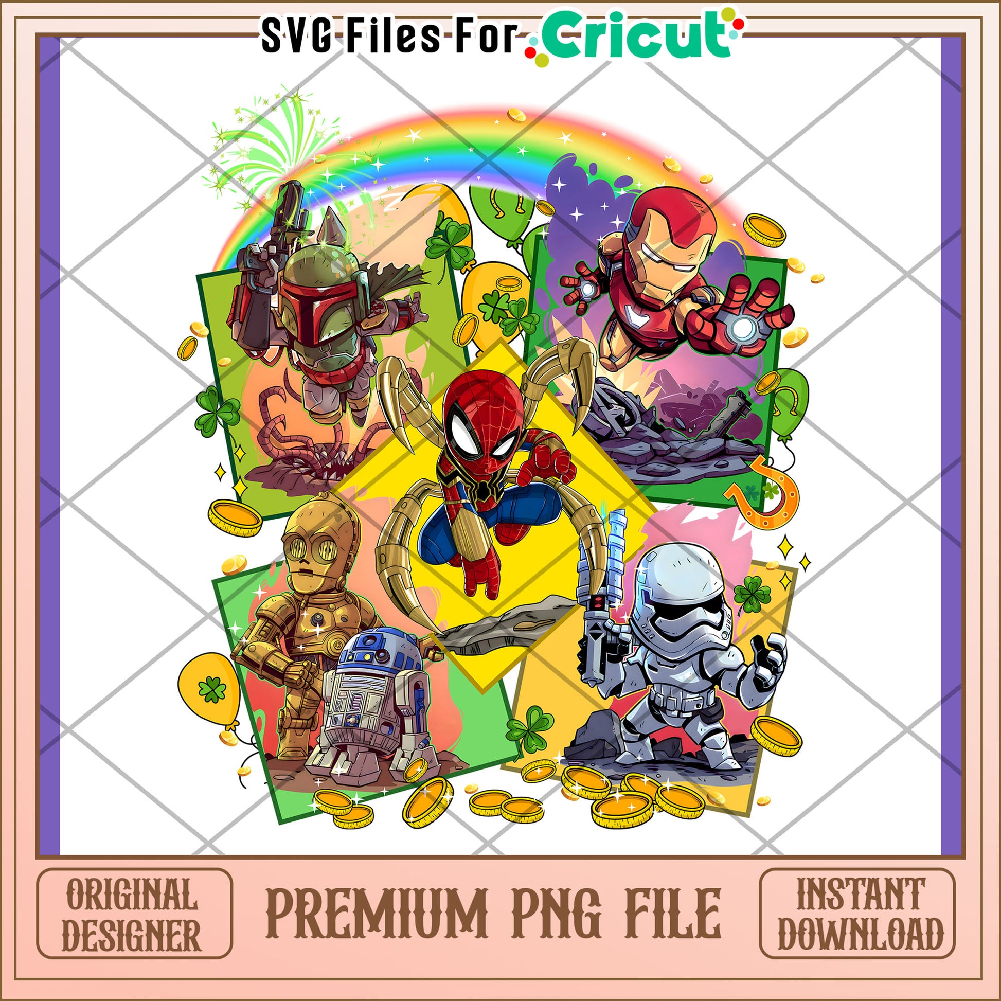 Premium PNG Superhero & Star Wars Design
