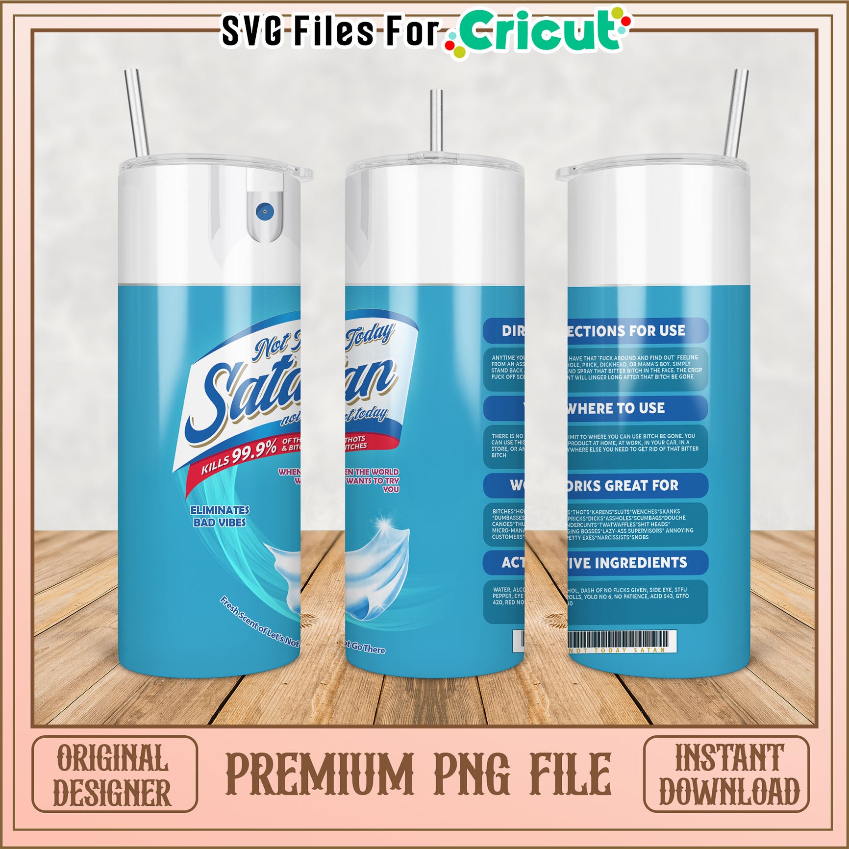 Premium PNG Tumbler Design Instant Download for Cricut Users