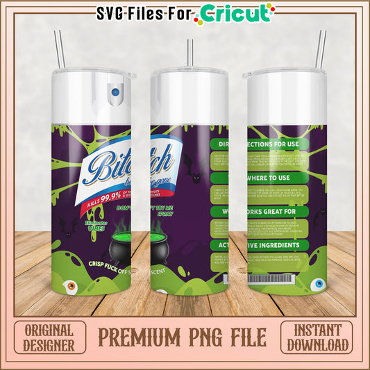 Premium PNG Tumbler Design for Cricut Kills Bacteria Instantly