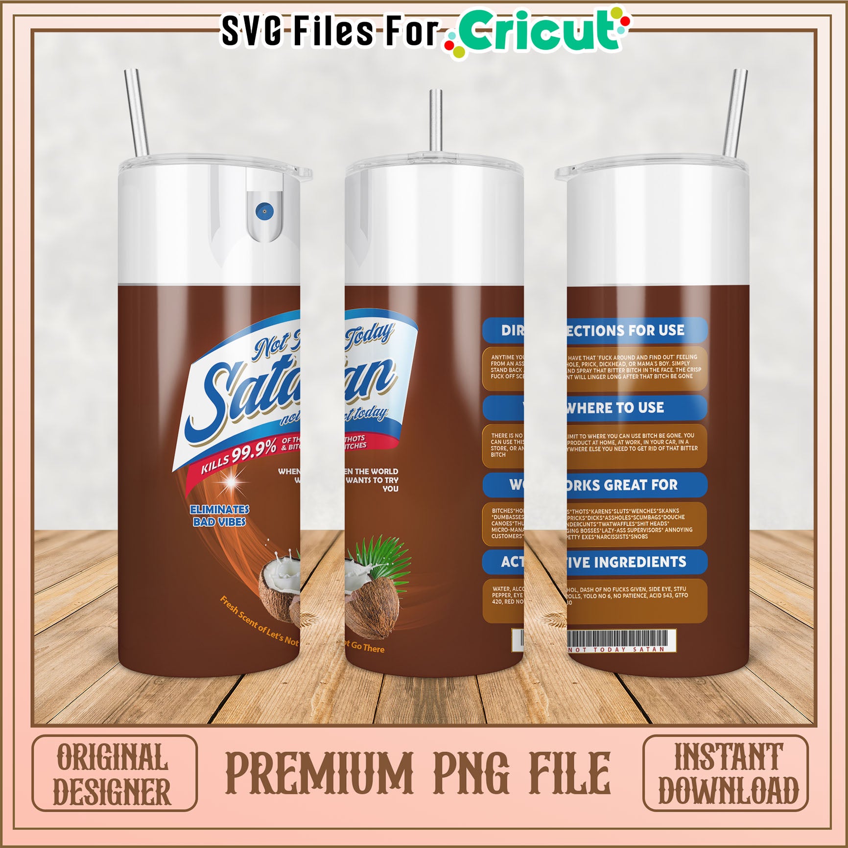 Premium PNG Tumbler Design for Cricut Users Instant Download
