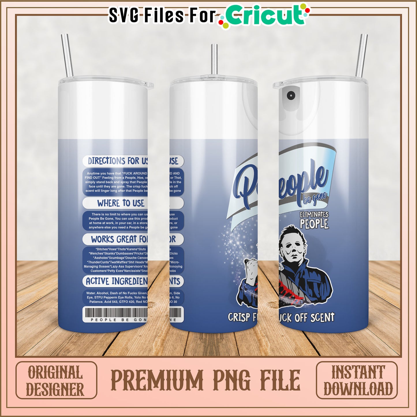 Premium PNG Tumbler Design for Cricut with Fun Sayings Download