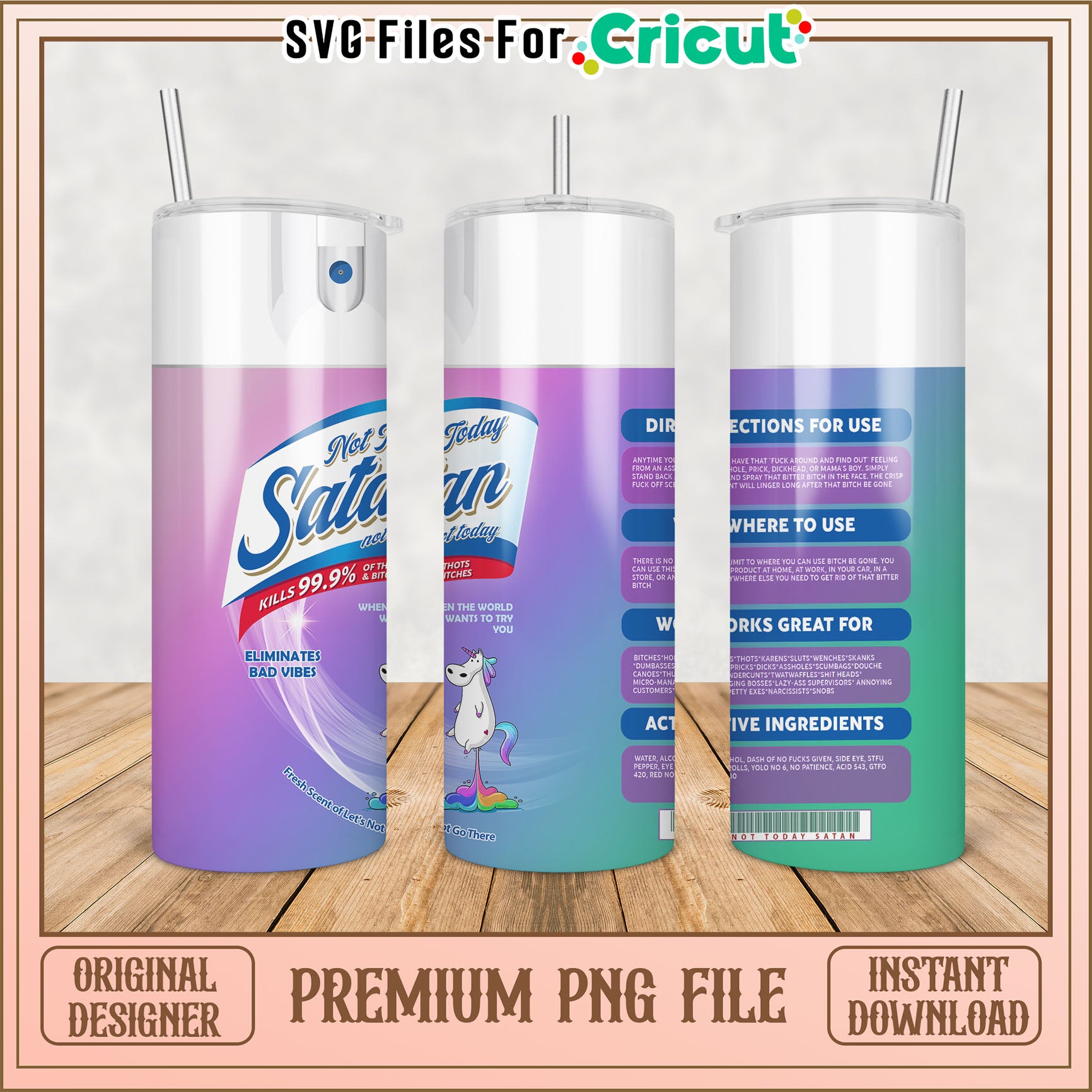 Premium PNG Tumbler Template for Cricut Crafting Design Files