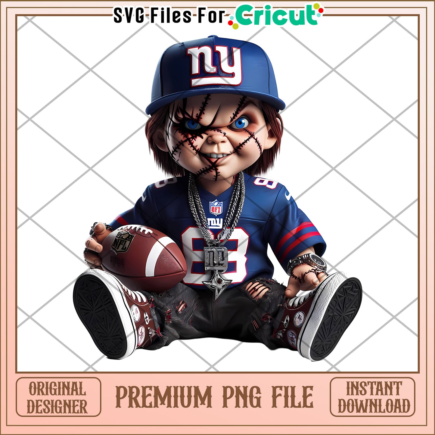 Premium PNG file of sports-themed doll design, perfect for Cricut projects