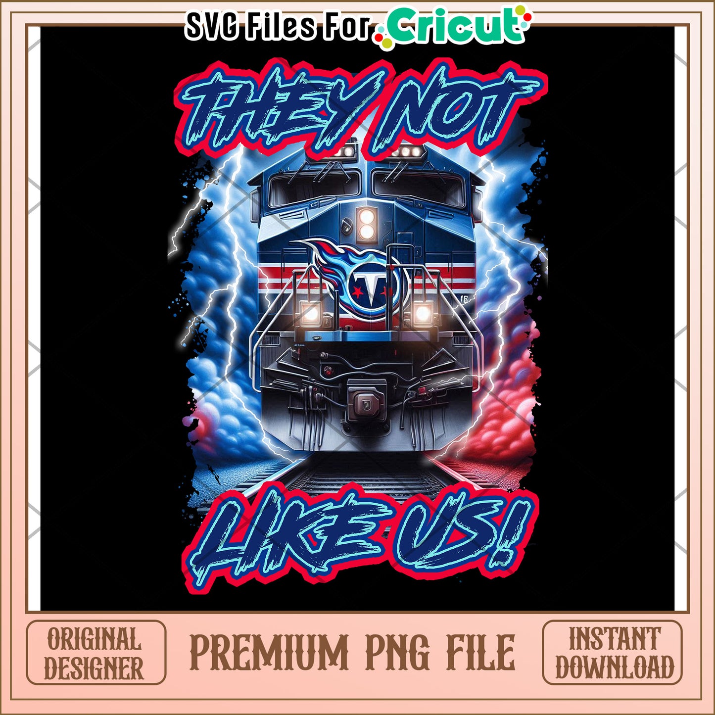 Premium PNG file of striking train graphic design, perfect for Cricut projects