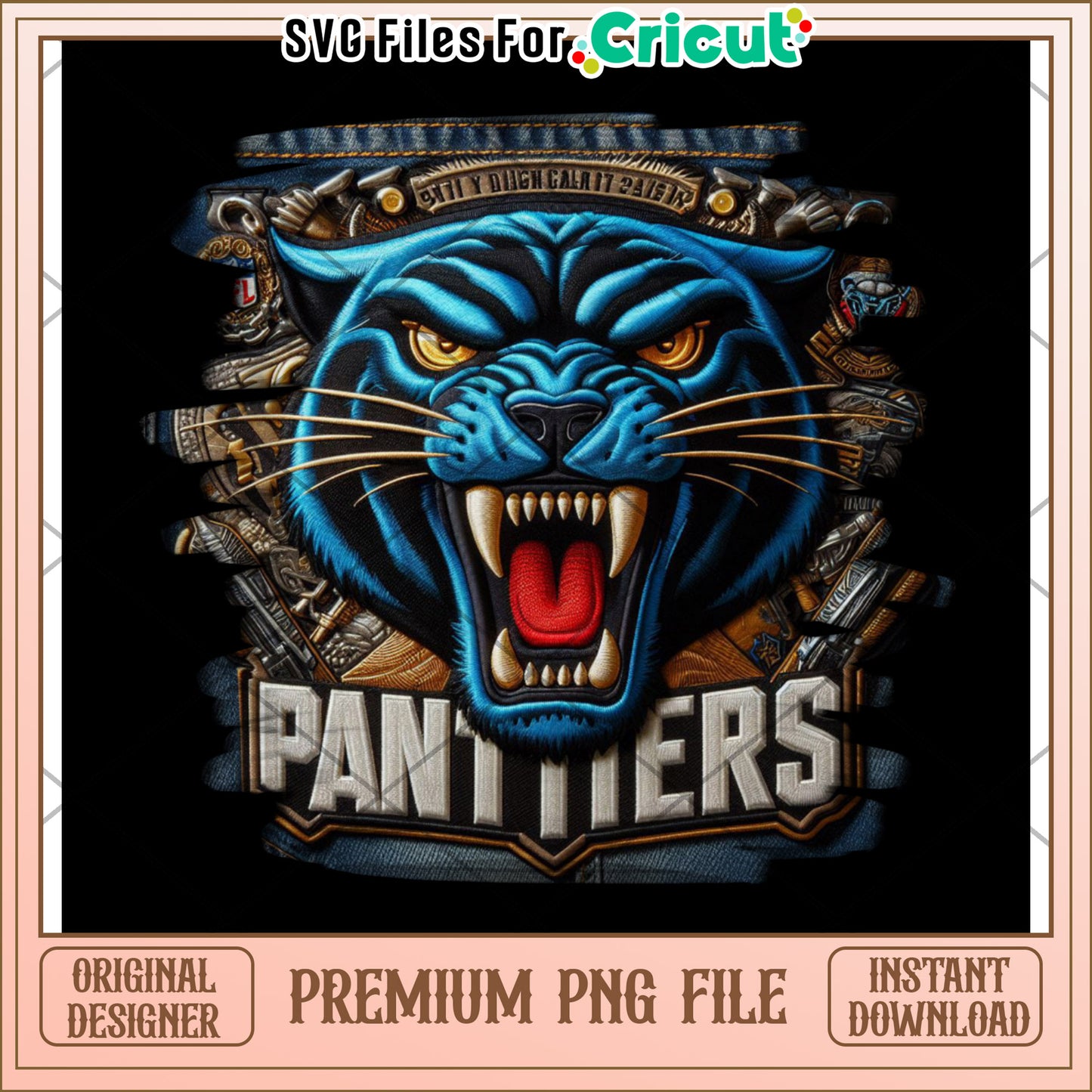 Premium Panther PNG File for Instant Download, Perfect for Cricut
