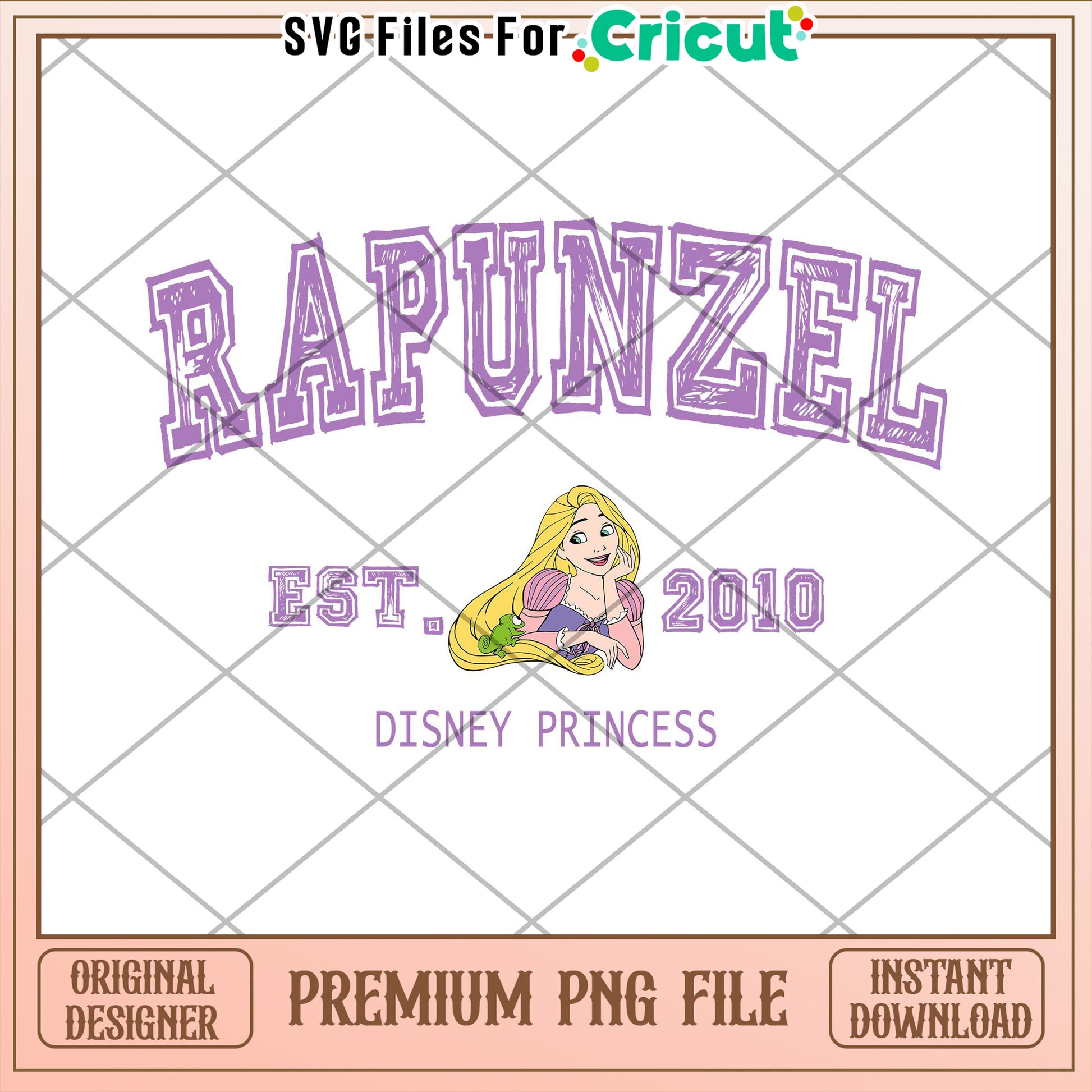 Premium Rapunzel PNG Disney Princess Artwork for Cricut Designs