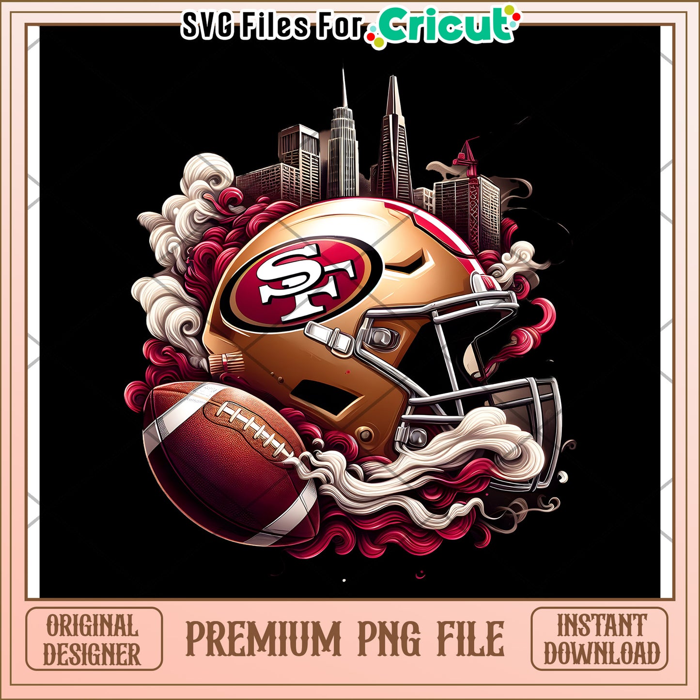 Premium San Francisco 49ers Helmet PNG File, Perfect for Crafts