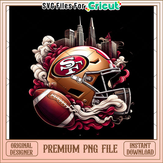 Premium San Francisco 49ers Helmet PNG File, Perfect for Crafts
