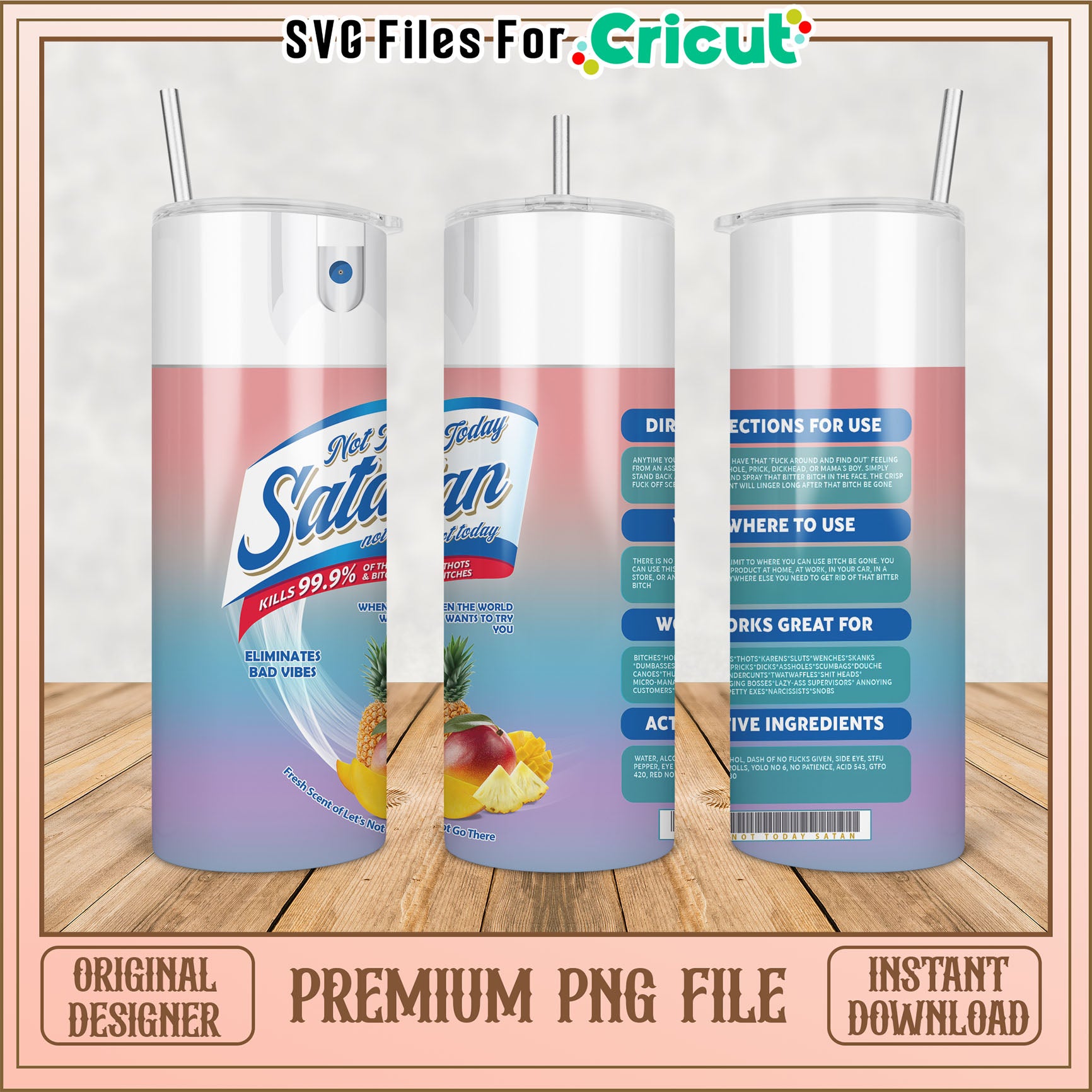 Premium Tumbler PNG File for Cricut Instant Download Design Ideas