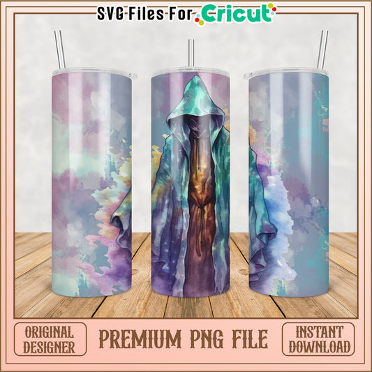 Premium Tumbler PNG File with Artistic Design for Cricut Users