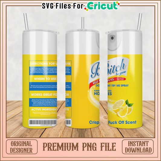 Premium Tumbler PNG, vibrant lemon spray design for creative projects