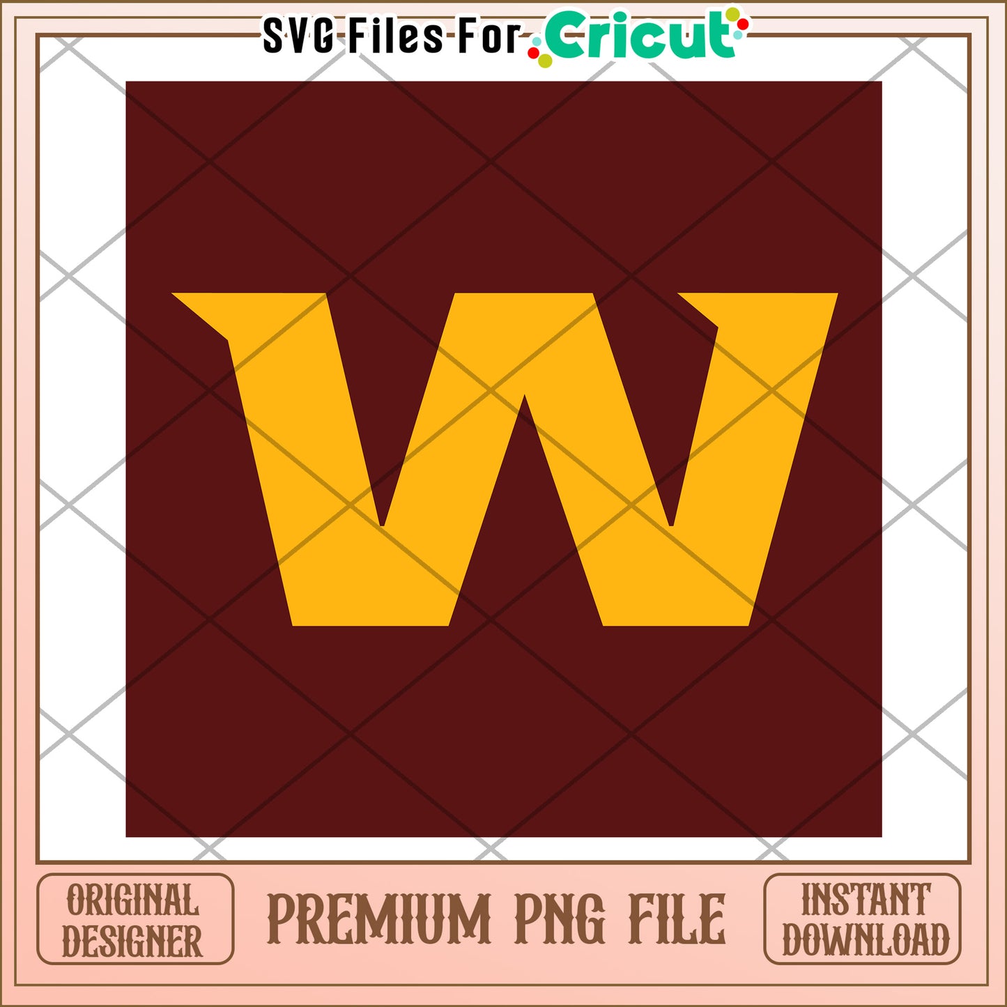 Premium W Letter PNG Design for Cricut, Instant Download File