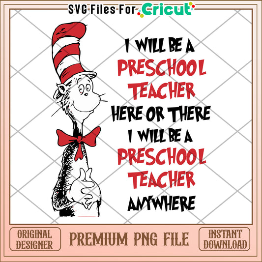 Preschool Teacher Cat in the Hat PNG