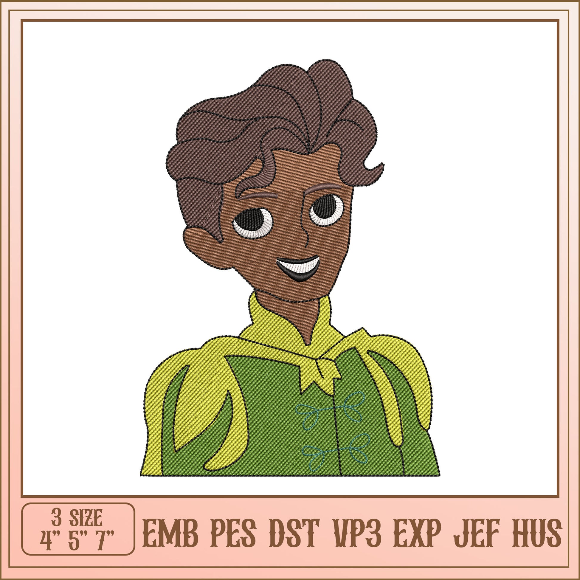 Prince Embroidery Design 4x7 inch