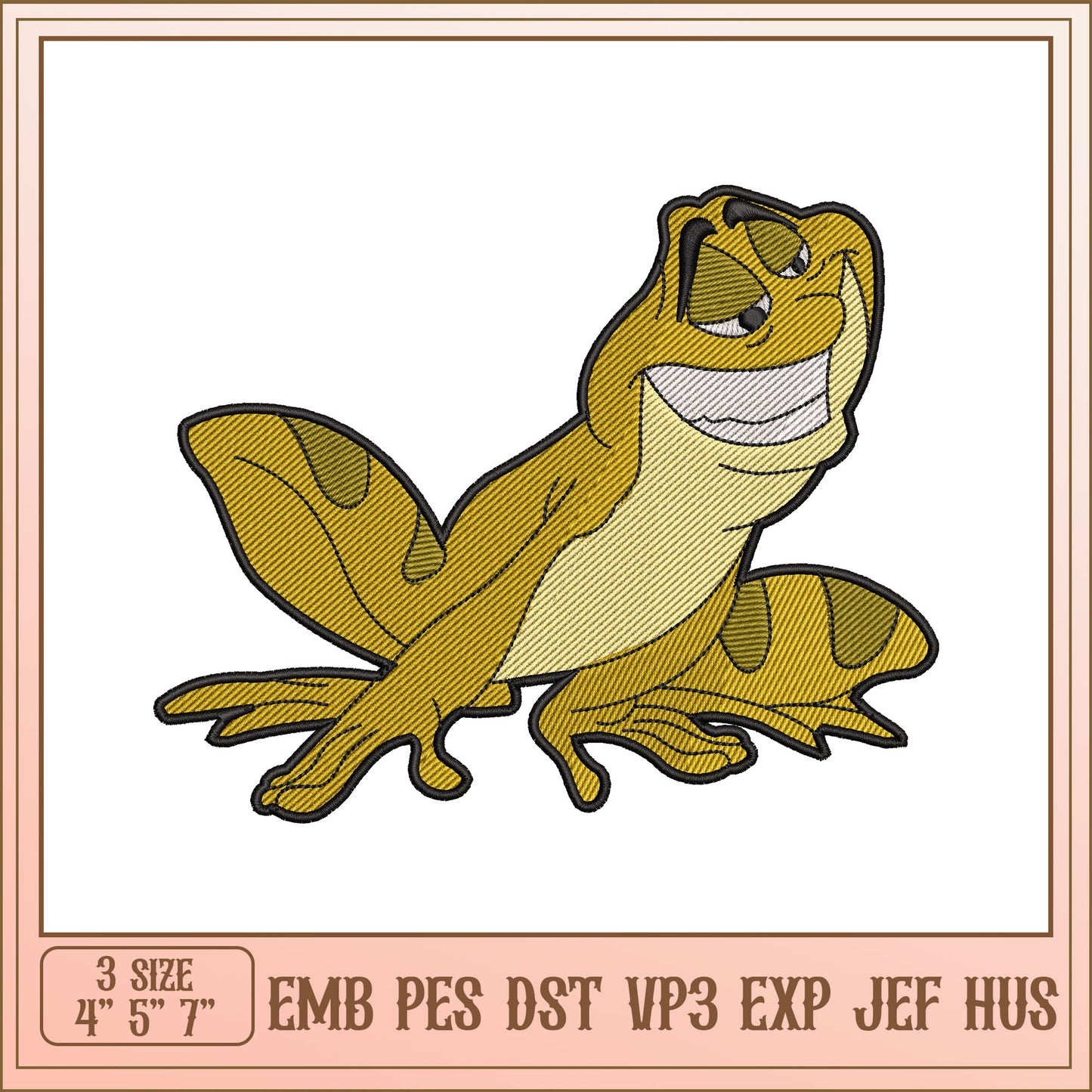 Prince Naveen Frog Embroidery Design