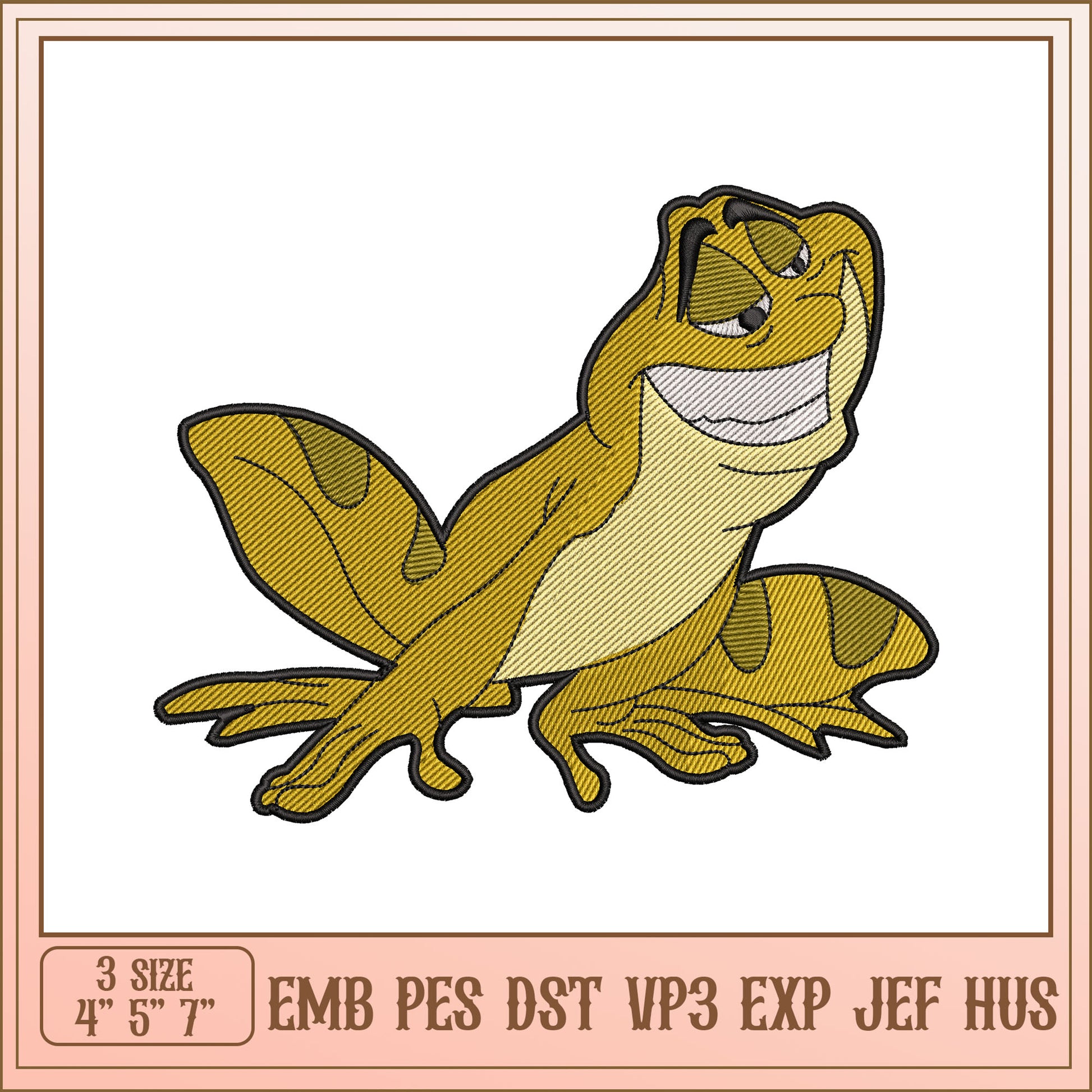 Prince Naveen Frog Embroidery Design