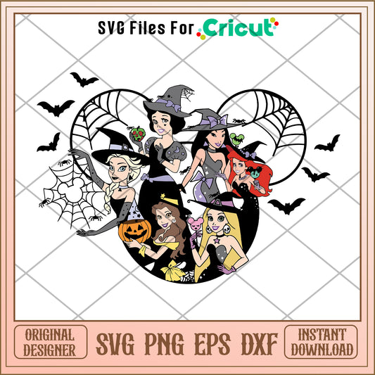 Mickey head halloween x princess svg