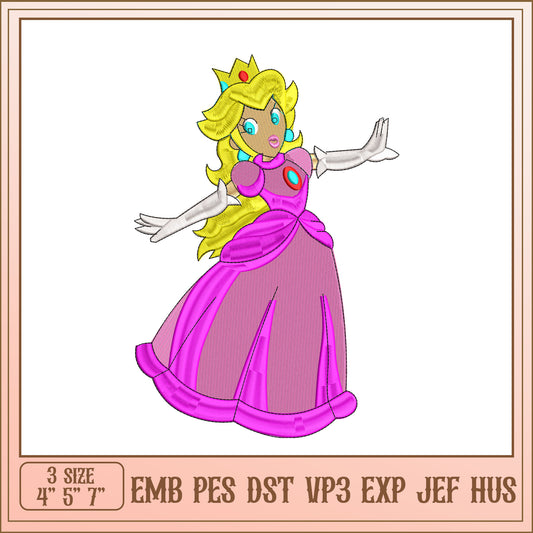 Princess Embroidery Design for DIY Projects in Three Sizes