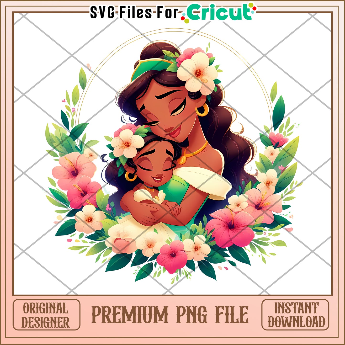 Princess Floral PNG Sublimation Design