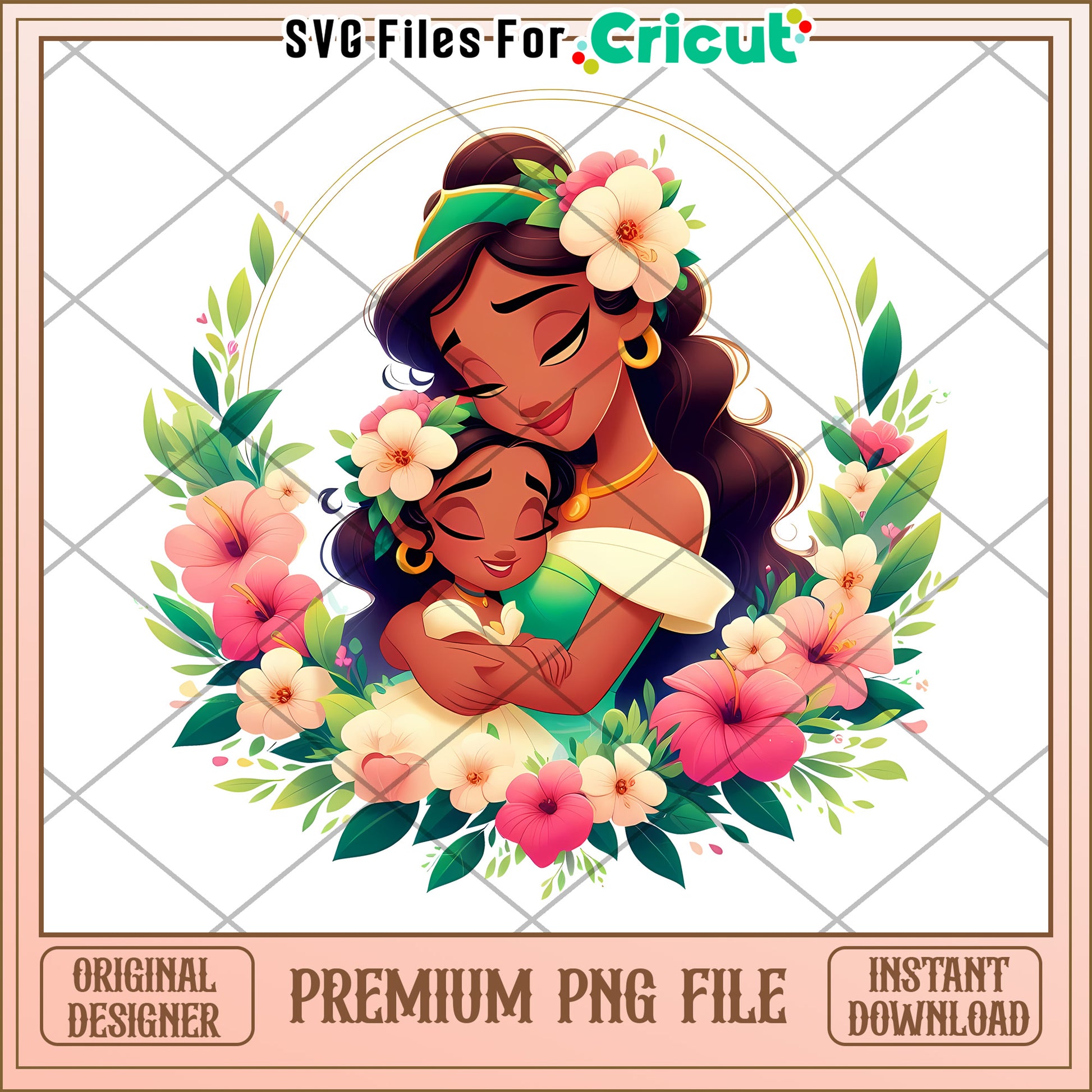 Princess Floral PNG Sublimation Design