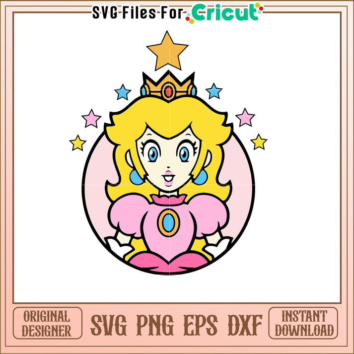 Princess Peach SVG Cut File – svg files for cricut