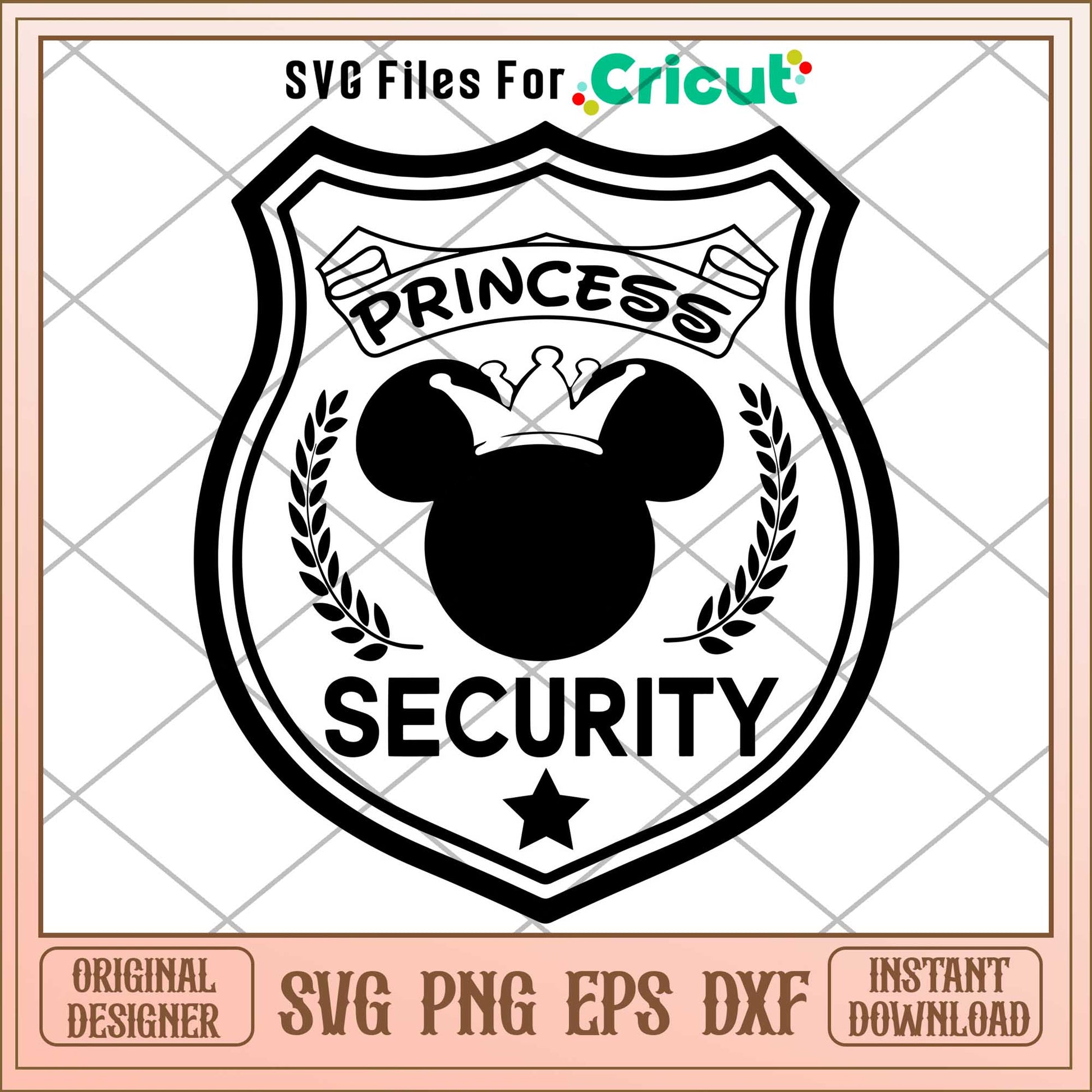 Princess Security Minnie mouse black svg, Disney princess name, digital download