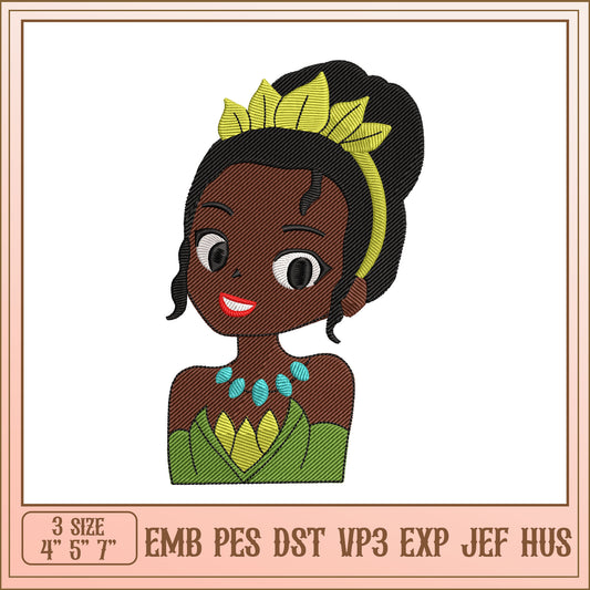 Princess Tiana Embroidery Design
