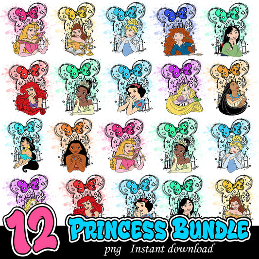 Disney Princess Mickey head png, Princess logo png bundle