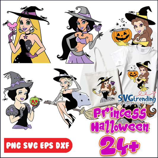 Princess Disney Halloween SVG, Halloween princesses bundle