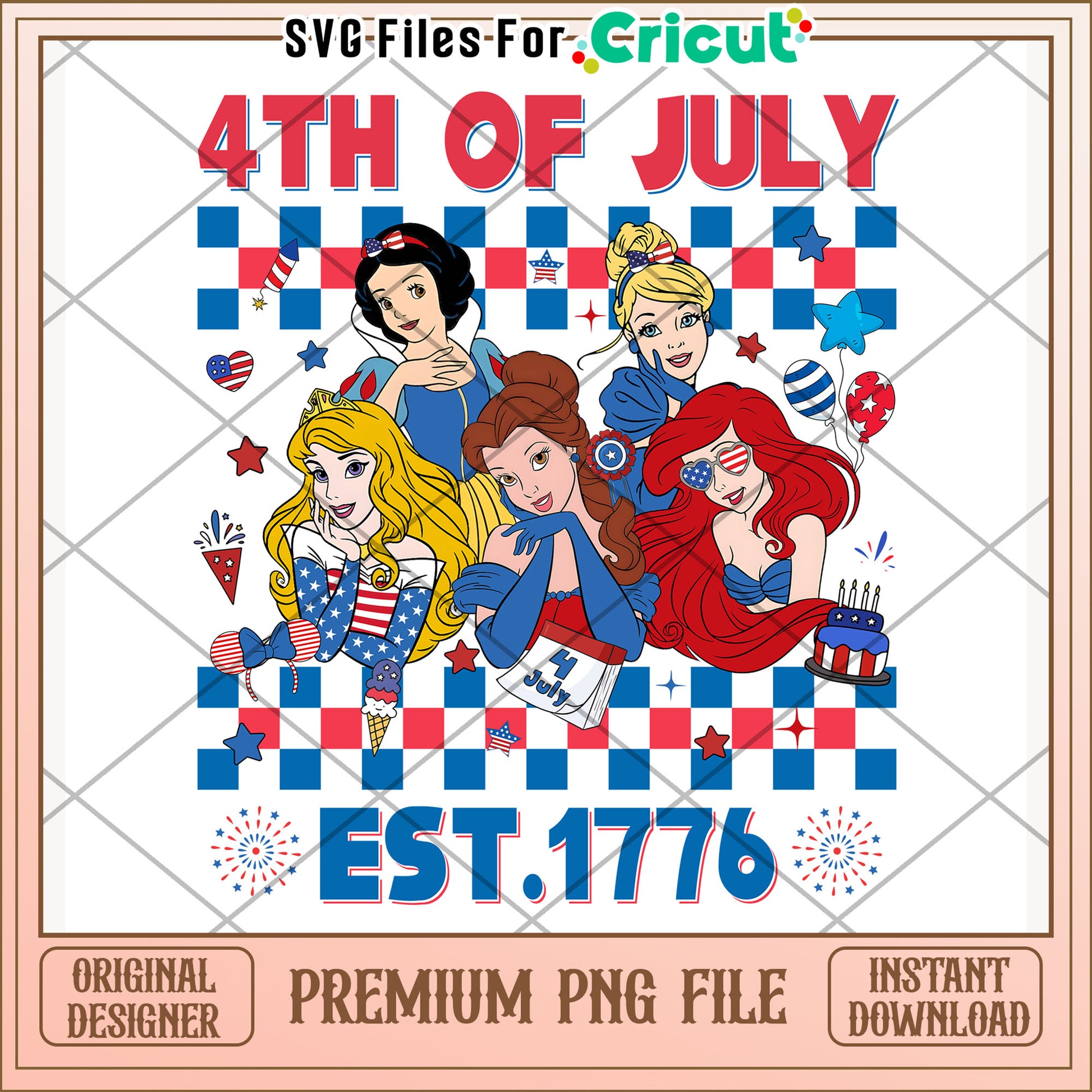 Princess disney 4th of july png, independence day png, disney character png