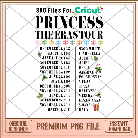 Princess the eras tour png, disney princess png, christmas png