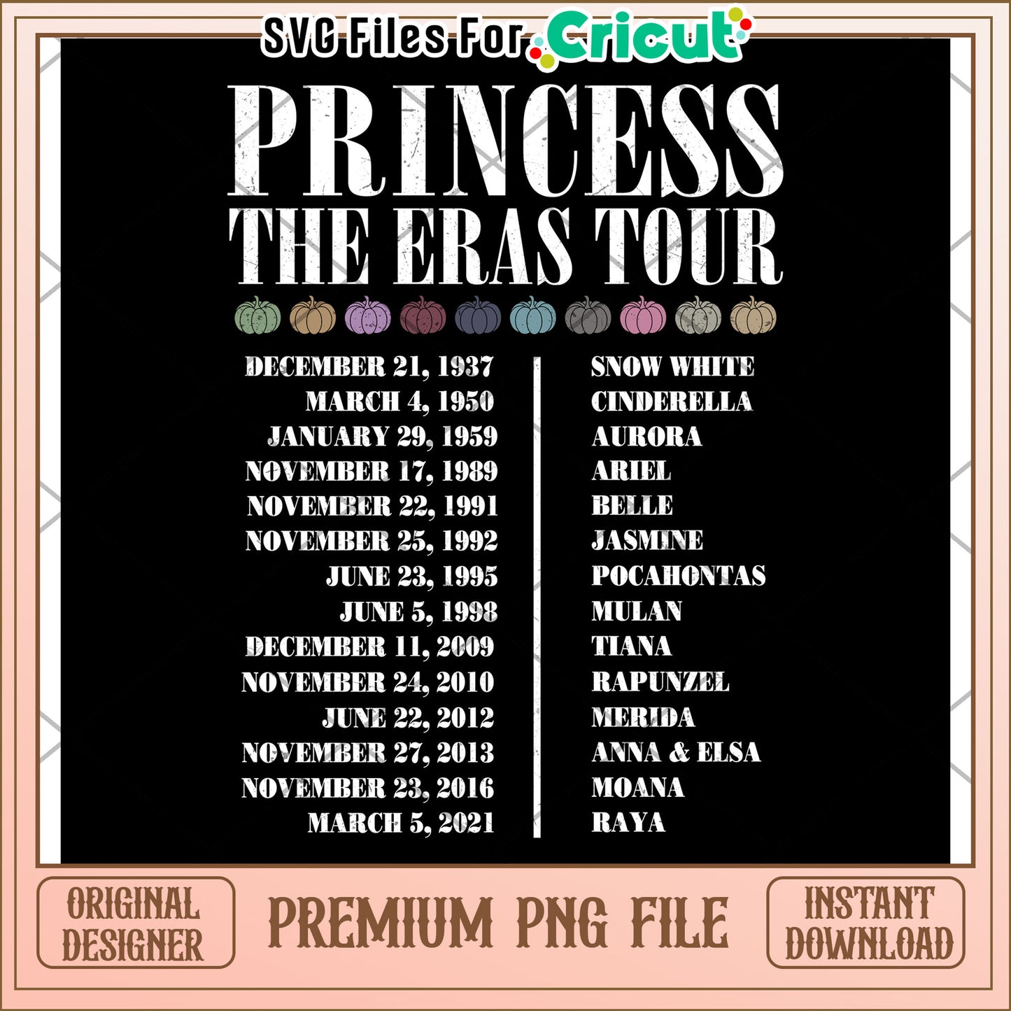 Princess the eras tour white list png, disney halloween png, halloween png