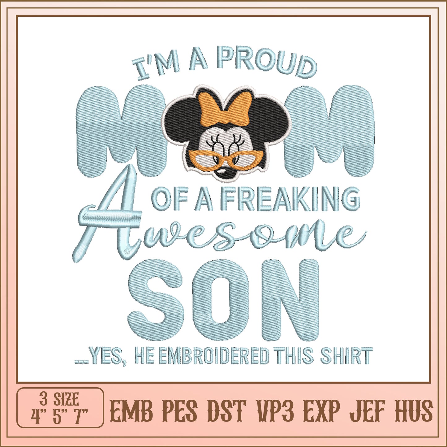 Proud Mom of Awesome Son Embroidery