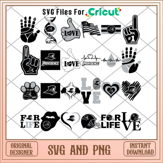 Providence Friars love svg, Providence Friars svg bundle, NCAA svg