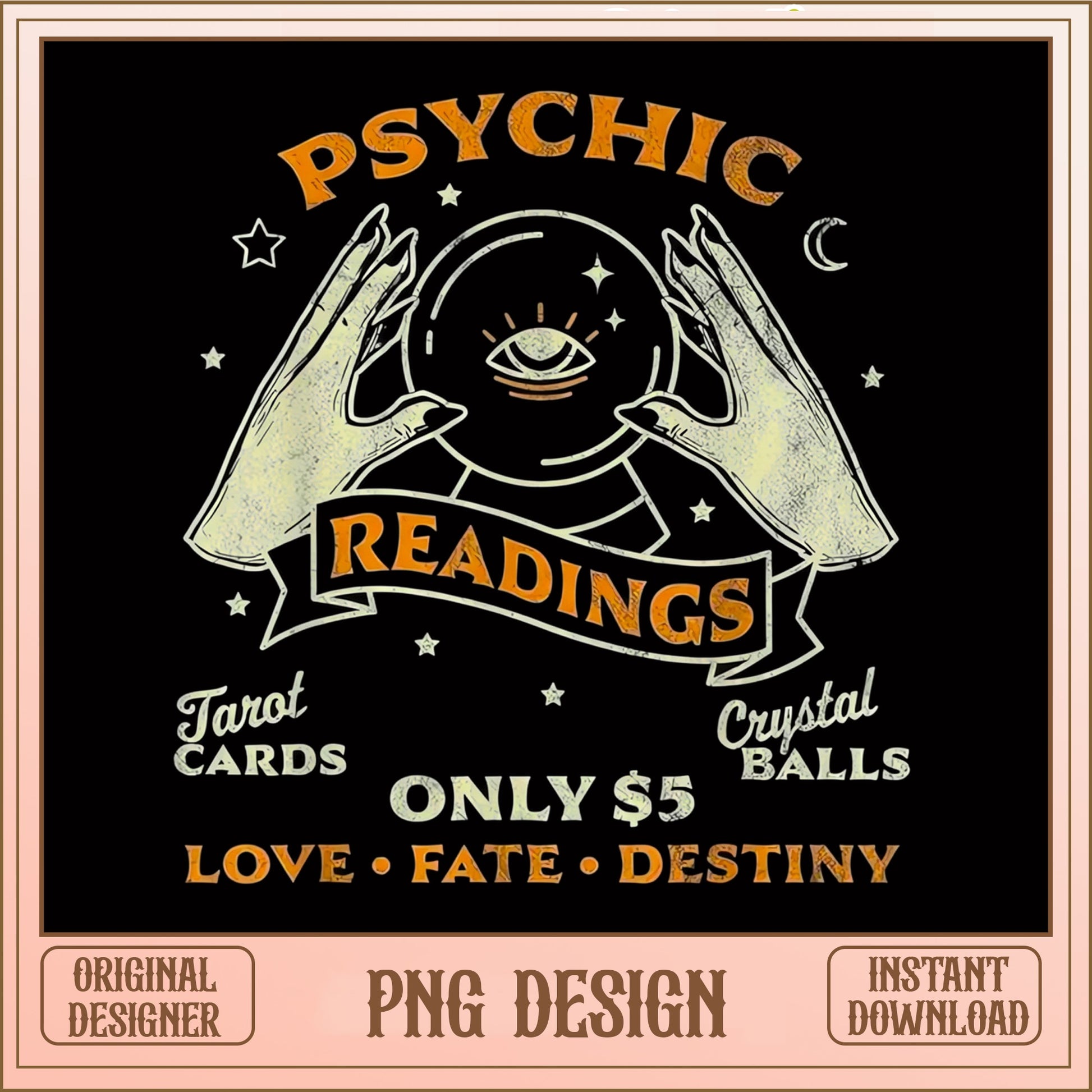 Psychic Readings Crystal Ball PNG, Tarot Card Witch PNG, Halloween PNG