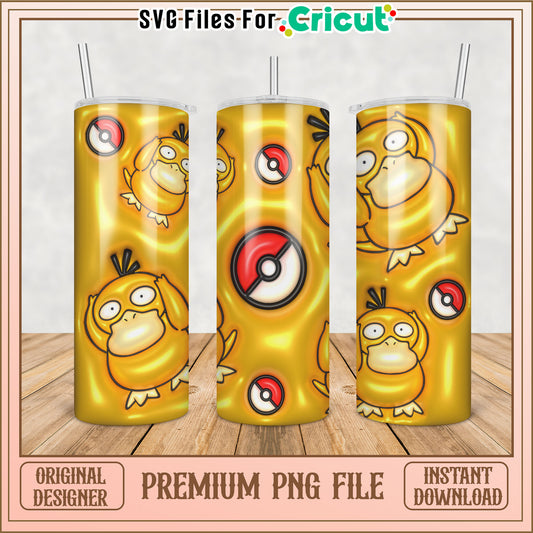 Psyduck Tumbler PNG Sublimation Design