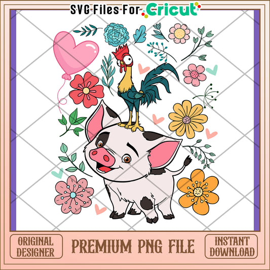 Pua & Hei Hei PNG Design Download