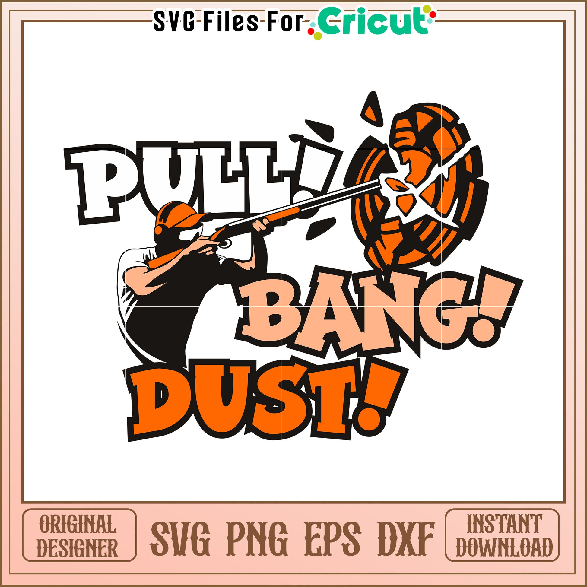 Pull bang bang dusk svg, shooting sports svg, clay shooting​ svg
