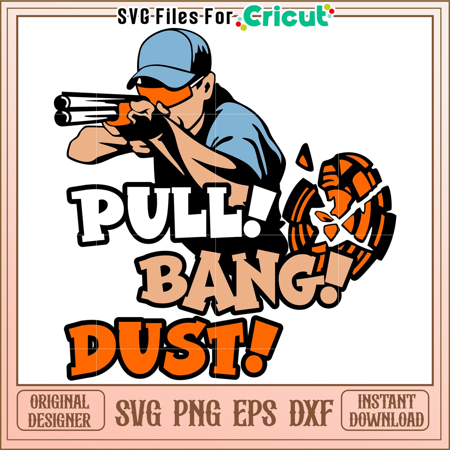 Pull bang dust svg, shooting sports svg, clay shooting​ svg
