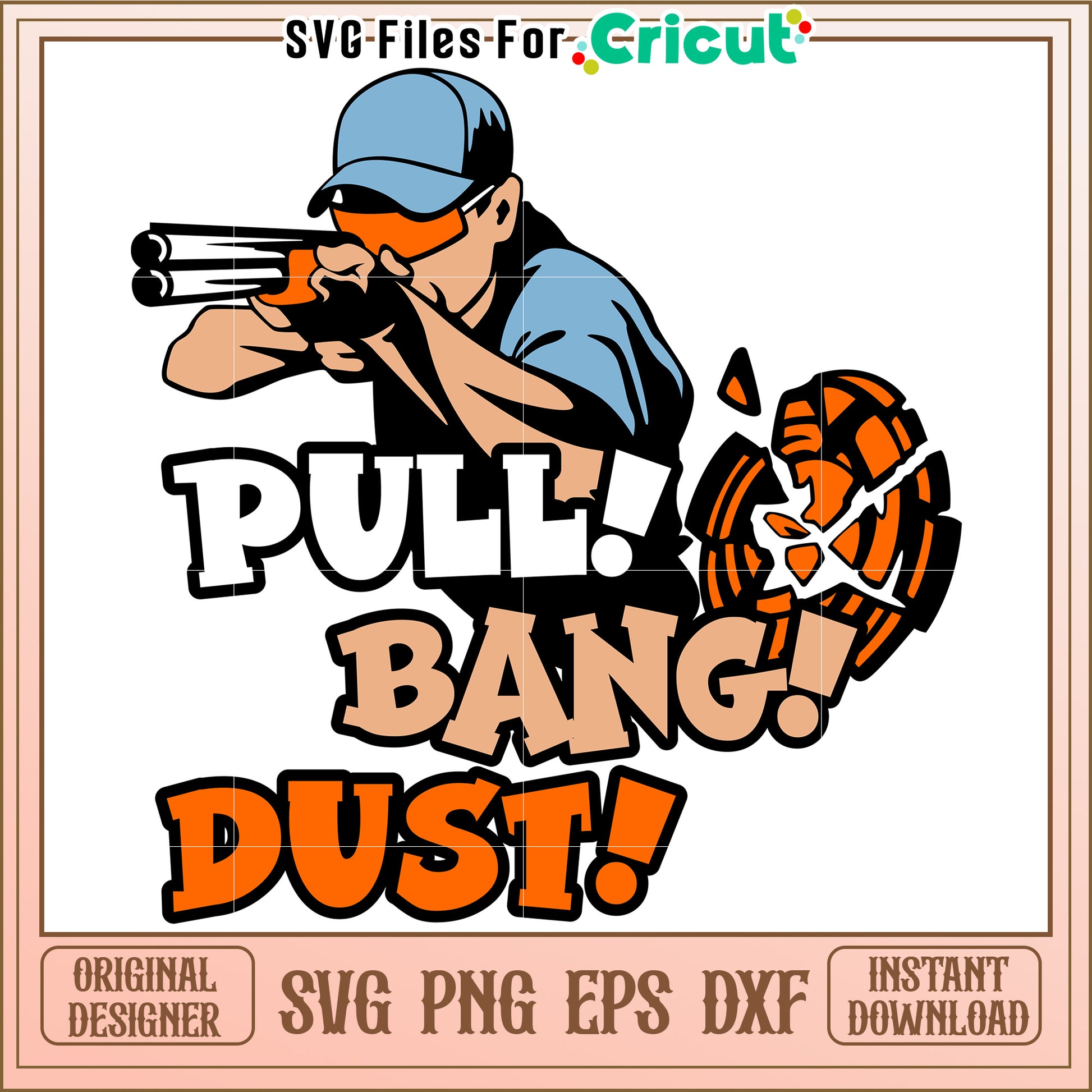 Pull bang dust svg, shooting sports svg, clay shooting​ svg