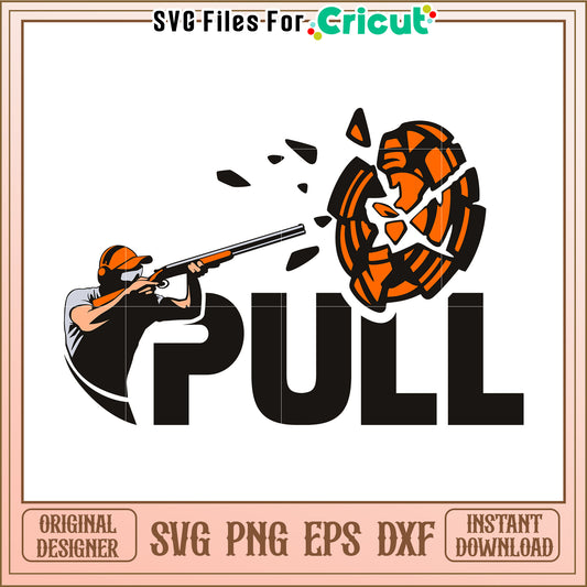 Pull clay svg, shooting sports svg, clay shooting​ svg