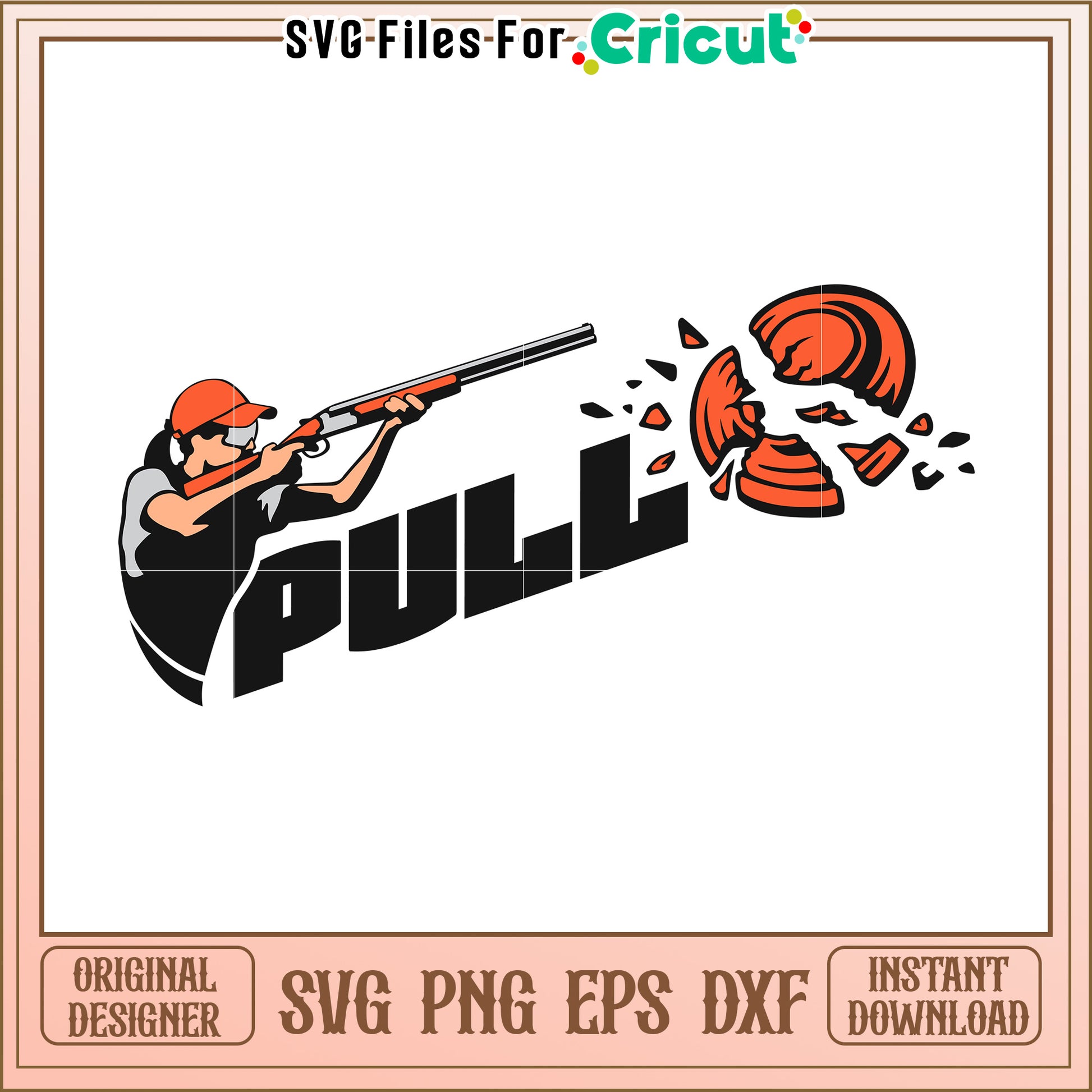 Pull girl design svg, shooting sports svg, clay shooting​ svg