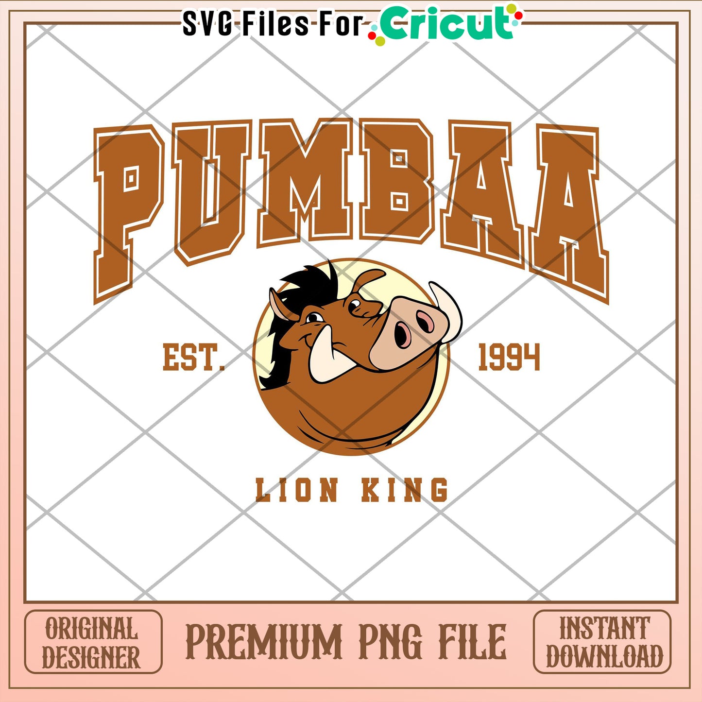 Pumbaa Lion King PNG Instant Download