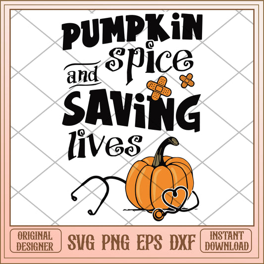 Pumkin spice and saving lives svg, halloween characters svg, digital download