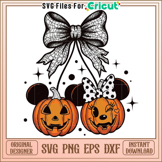 Pumkin mouse cherry svg, halloween candy svg, trick or treat svg