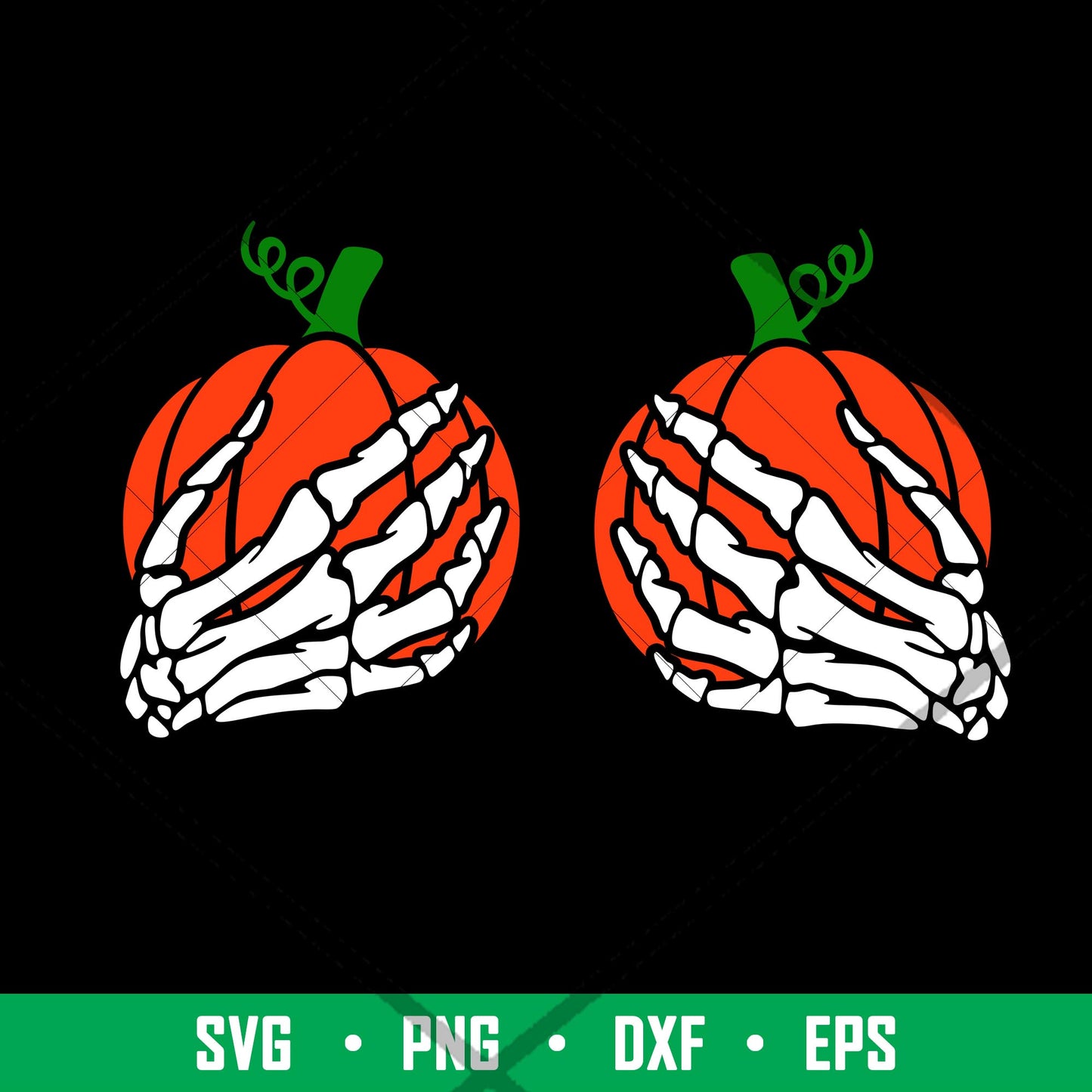 Pumpkin Boobs Skeleton Hands, Pumpkin Boobs Halloween Skeleton Hands Svg