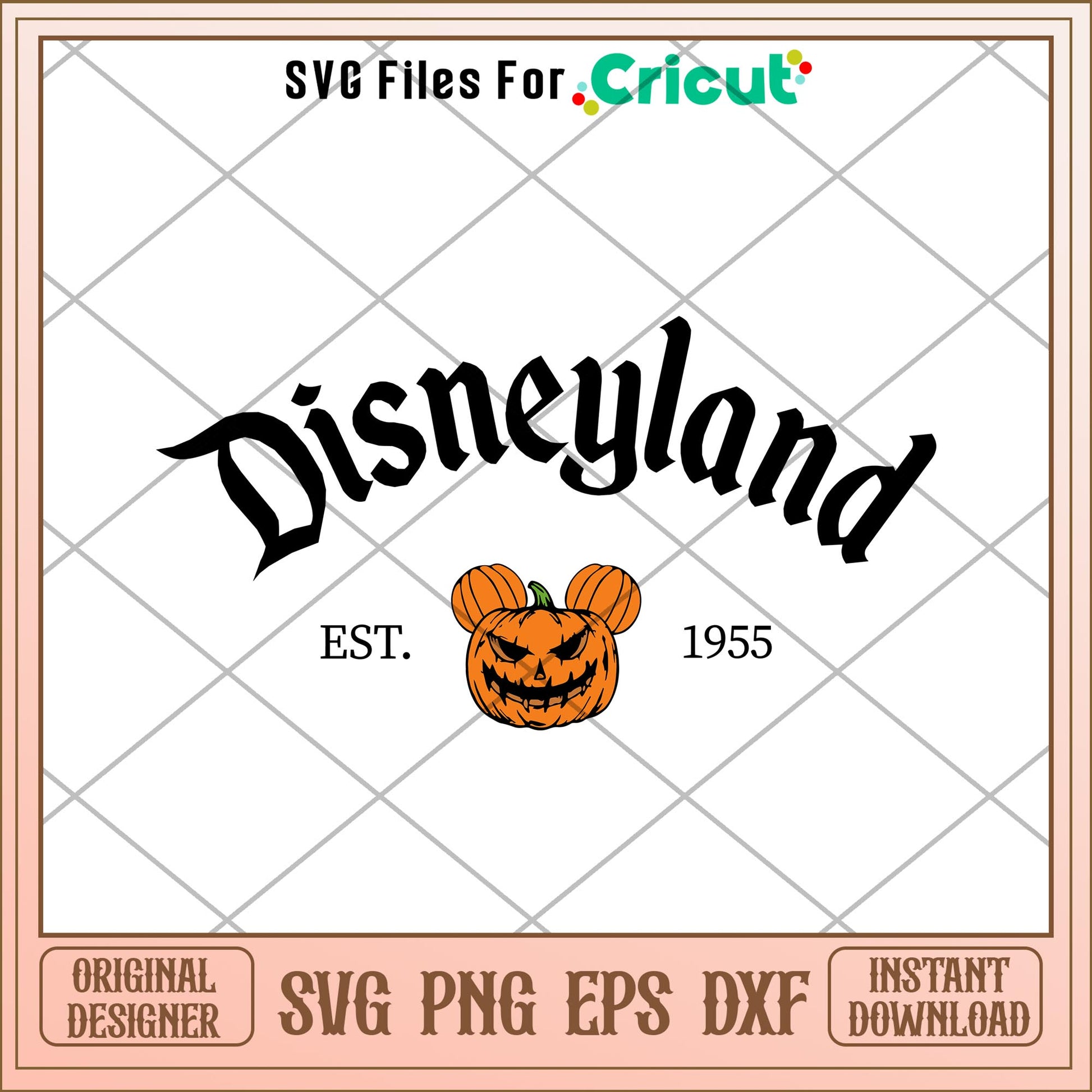 Pumpkin Disneyland 1955 svg, Disney characters svg, Digital Download