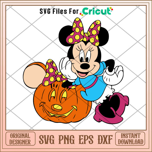 Pumpkin Girl and minnie mouse svg, Disney characters svg, Digital Download 