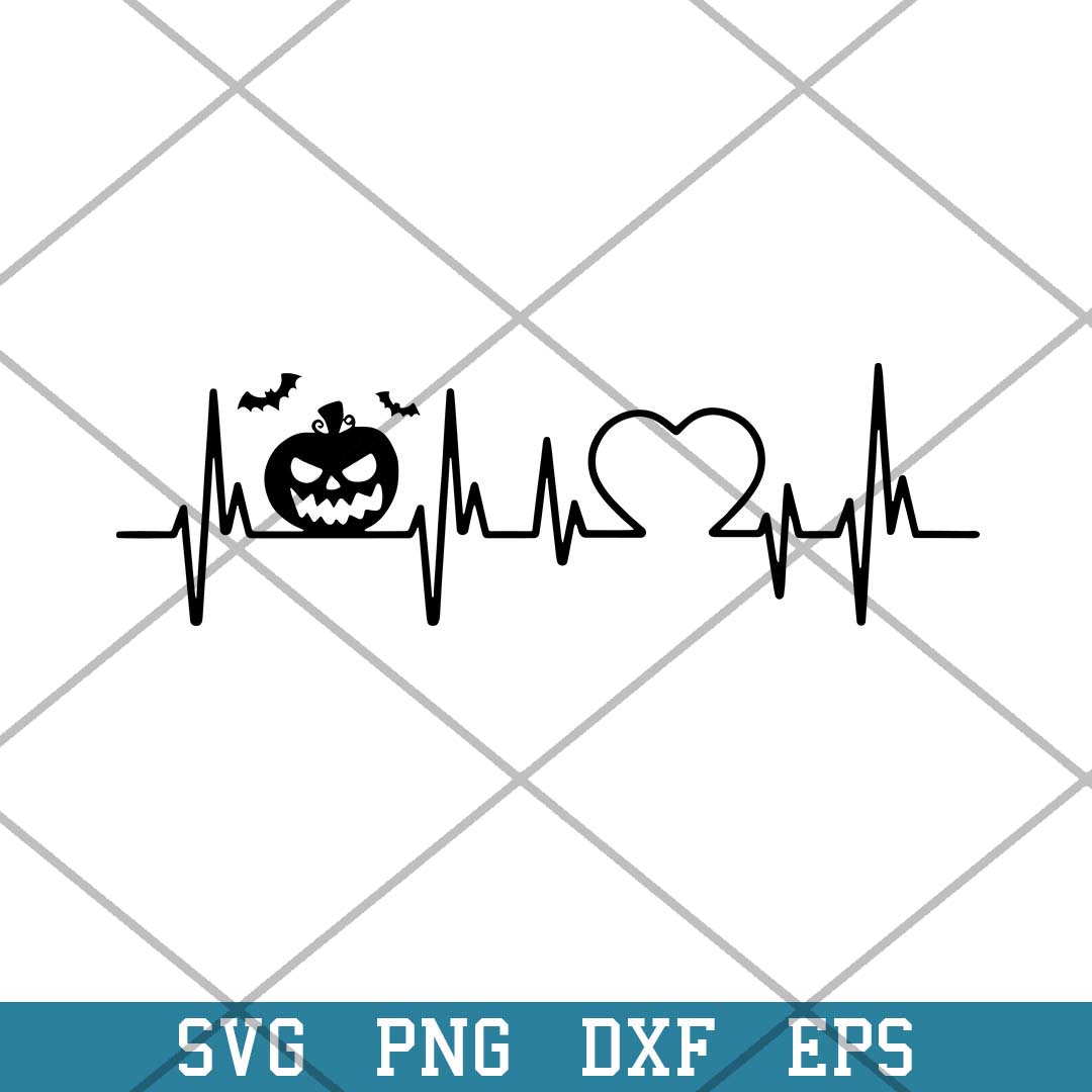 Pumpkin Heartbeat Halloween Svg, Halloween Svg-Svgfilesforcricut