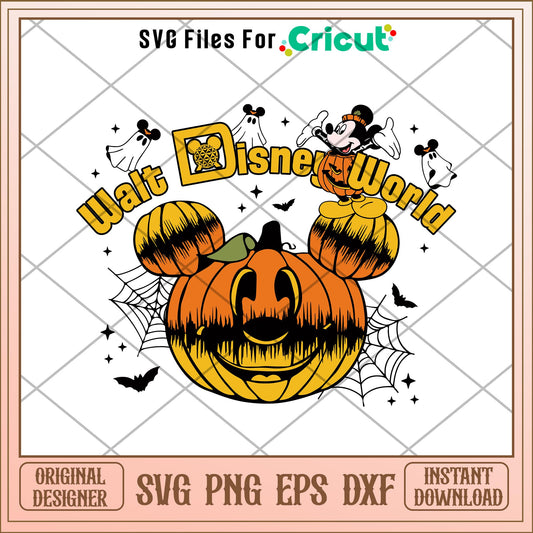 Pumpkin Mickey walt disney world svg, Disney characters svg, Digital Download